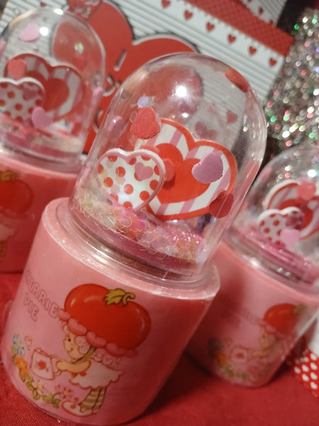 Nook and Candle Heart Globe Pillar Scented Candle 5.oz Cherrie pie Candle