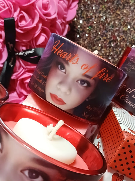Nook and Candle Hearts of fire 4.oz soy Candle 3pc set fragrance wild cherry