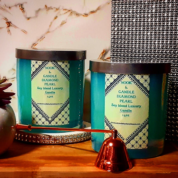 NOOK & CANDLE Diamond and Pearl 14oz jar cotton with lid