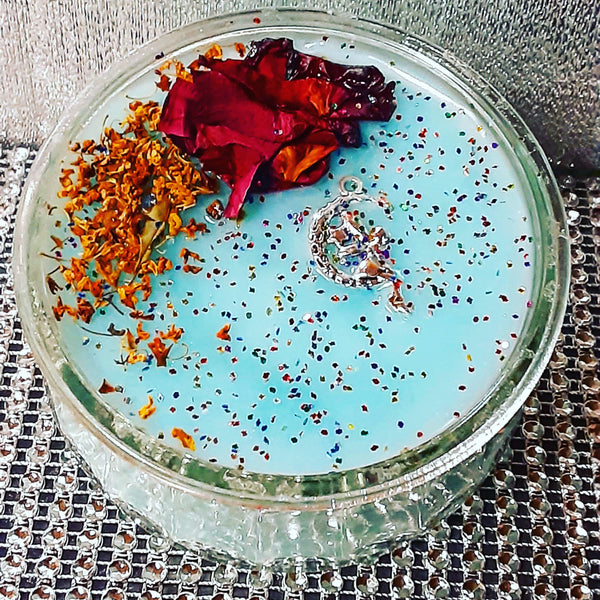 NOOK & CANDLE intentions fairy winkle wickless Scented Candles fragrance Sandalwood and Vanilla, Spring time in the park 8oz jar