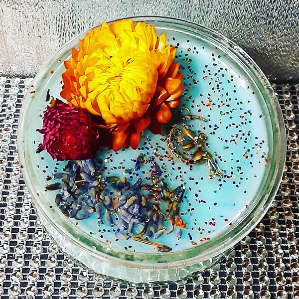 NOOK & CANDLE intentions fairy winkle wickless Scented Candles fragrance Sandalwood and Vanilla, Spring time in the park 8oz jar