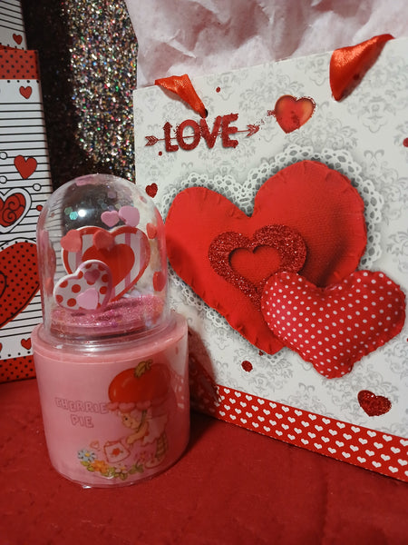 Nook and Candle Heart Globe Pillar Scented Candle 5.oz Cherrie pie Candle