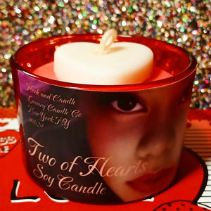 Nook and Candle TWO of Hearts Soy Candle 4oz jar with wooden lid fragrance wild Cherry
