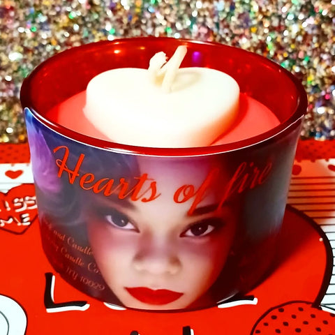 Nook and Candle Hearts of fire 4.oz soy Candle 3pc set fragrance wild cherry