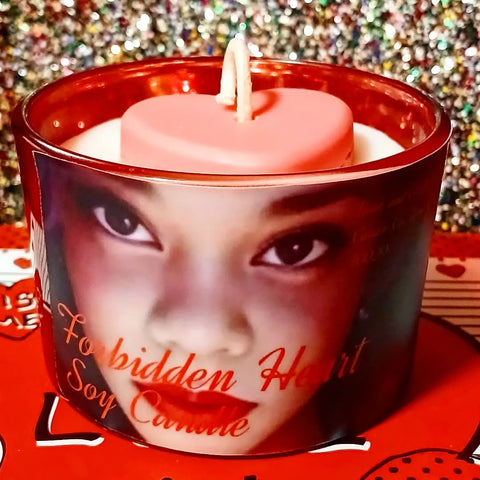 Nook and Candle Forbidden Hearts 3pc set 4oz Soy Candle Scented in Topical fruit