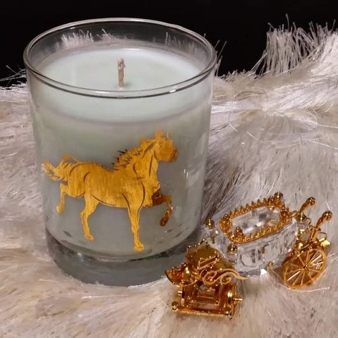 Nook and Candle Luxury Gold Stallion 9.5oz jar Cotton wick Scented Candle Tunisian Amber