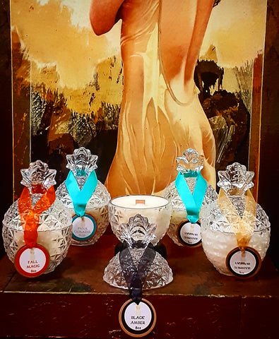 Pineapple Crystal's Luxury wooden wick candles 8oz jar fall Magic