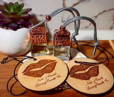 NOOK & CANDLE Luxury Candle Co. car fresher Wooden disc with leather cord