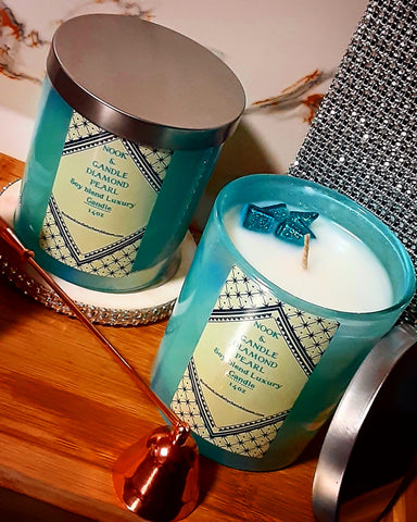 NOOK & CANDLE Diamond and Pearl 14oz jar cotton with lid